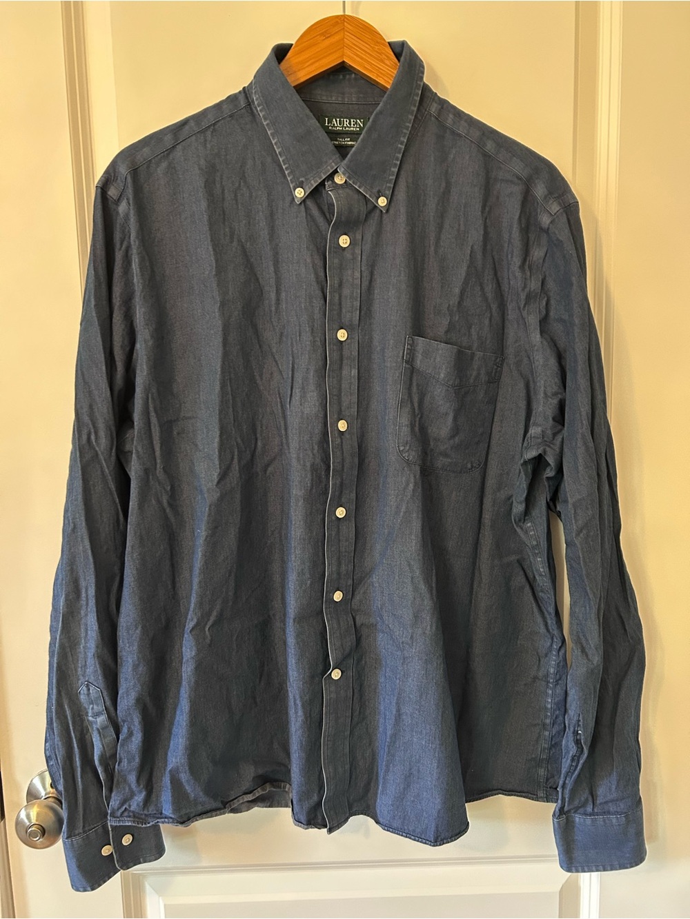 Ralph Lauren Men's Indigo Button-Down Casual Shirt